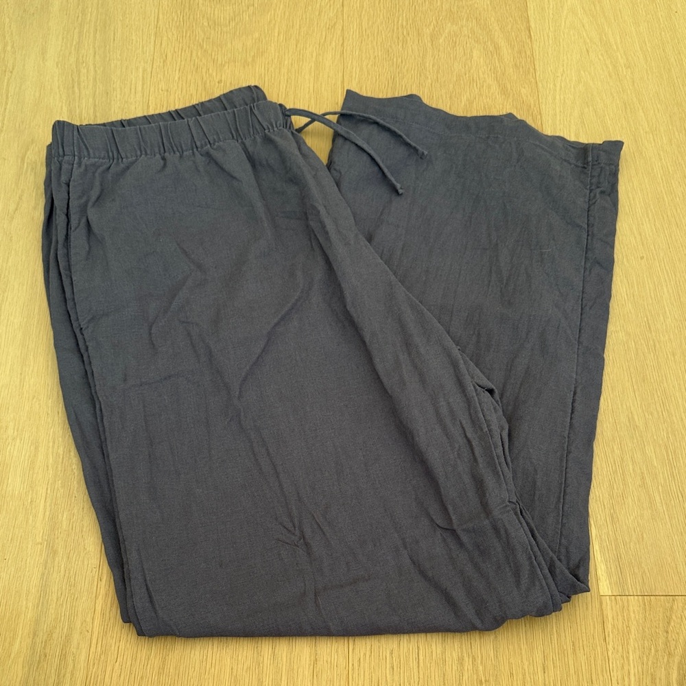 Aritzia The Group Linen Pants Grey/Charcoal